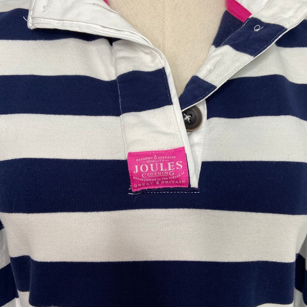 Joules Saunton Striped Funnel Neck Sweatshirt Navy White Nautical Preppy Size XS - Picture 2 of 10